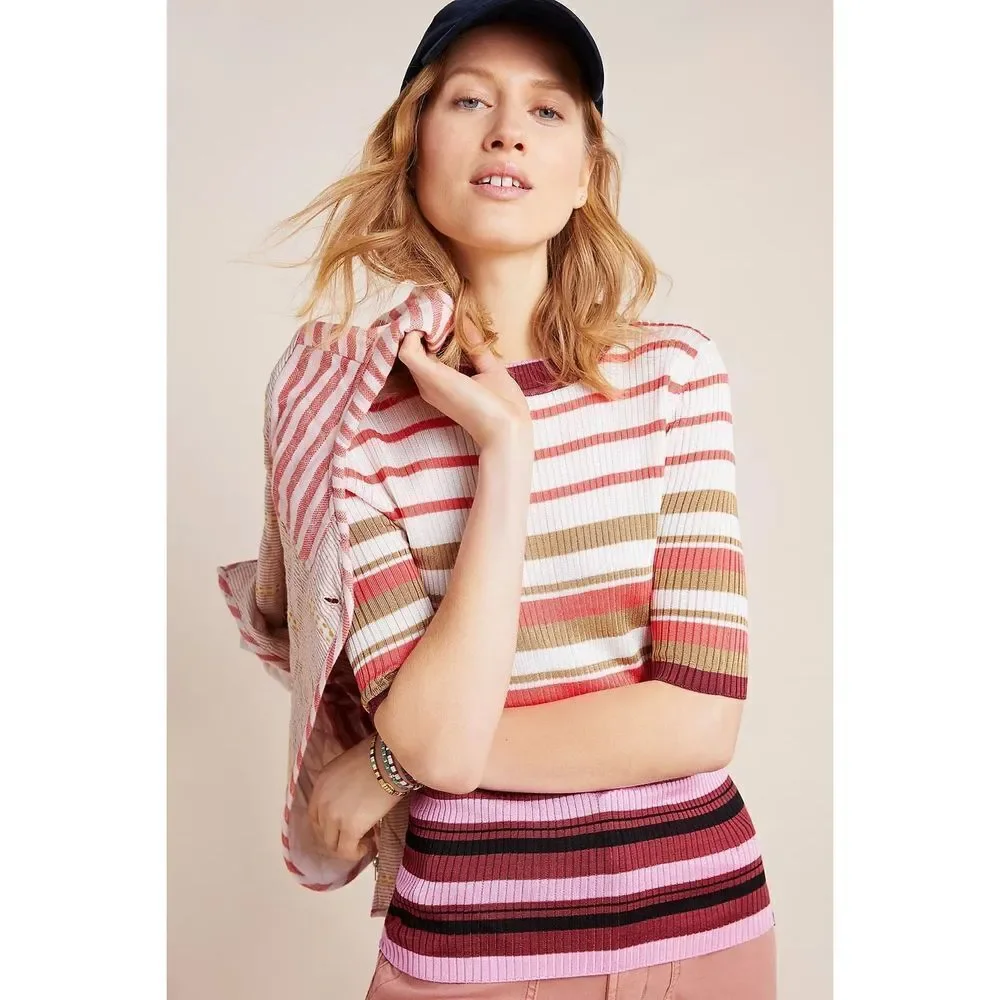 Anthropologie Scotch & Soda Anja Sweater‎ Striped  Tee XS